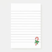 Candy Cane Green Ribbon Christmas Lined Post-it® Notes (Voorkant)