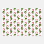Candy Cane Green Ribbons Drawings Christmas Inpakpapier Vel (Voorkant 3)