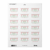 Candy Cane Handgemaakte Kerstzeep Labels Sjabloon (Full Sheet)