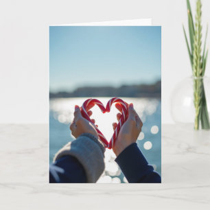 Candy Cane Hart Liefdeskaart Kaart