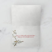 Candy Cane hart met pijnhout Feestdagen Kaart (Binnen)