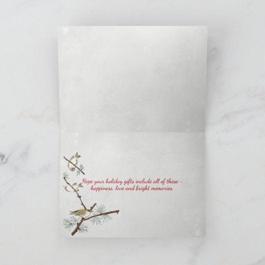 Candy Cane hart met pijnhout Feestdagen Kaart (Binnen)