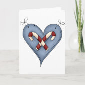 Candy Cane hart Wenskaarten Feestdagen Kaart (Voorkant)