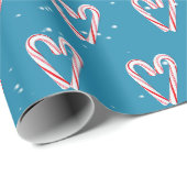 Candy Cane Hartjes in Sneeuwvlokken Cadeaupapier (Rol Hoek)