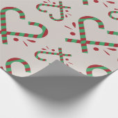Candy Cane hartvormige kerst wrapping Cadeaupapier (Hoek)