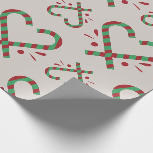 Candy Cane hartvormige kerst wrapping Cadeaupapier (Hoek)