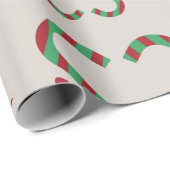 Candy Cane hartvormige kerst wrapping Cadeaupapier (Rol Hoek)