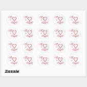 Candy Cane Heart Alles is helder Ronde Sticker (Vel)