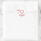 Candy Cane Heart Alles is helder Ronde Sticker (Tas)