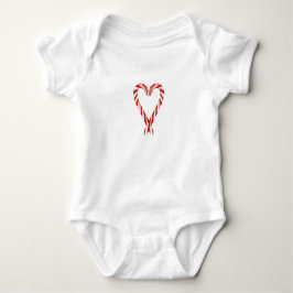 Candy Cane Heart Baby Bodysuit