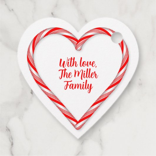Candy Cane Heart Bedankjes Labels (Achterkant)