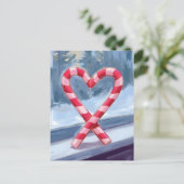 Candy Cane Heart Christmas Feestdagenkaart (Staand voorkant)