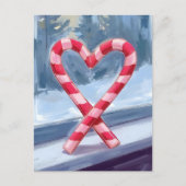 Candy Cane Heart Christmas Feestdagenkaart (Voorkant)