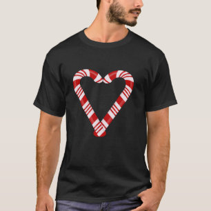 Candy Cane Heart Christmas Hilarious X mas Rood en T-shirt