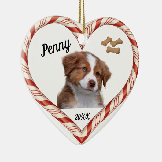 Candy Cane Heart Dog Ornament (Rechts)