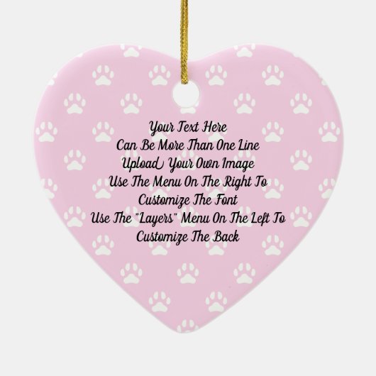 Candy Cane Heart Dog Ornament (Achterkant)
