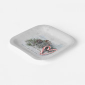 Candy Cane Heart en Pine Papieren Bordje (Gebogen)