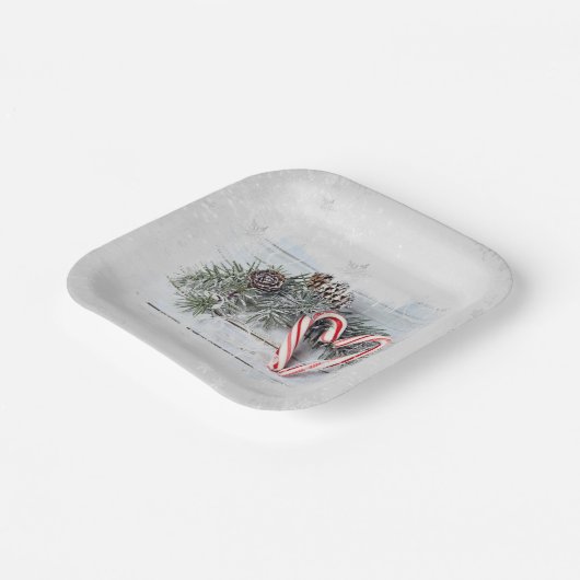 Candy Cane Heart en Pine Papieren Bordje (Gebogen)