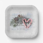 Candy Cane Heart en Pine Papieren Bordje (Voorkant)