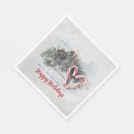 Candy Cane Heart en Pine Servet (Hoek)