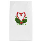 Candy Cane Heart Feestelijke Kerst Feestdagen Klein Cadeauzakje (Achterkant)