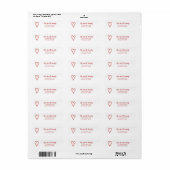 Candy Cane Heart Illustration Return Address Label (Full Sheet)