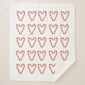 Candy Cane Heart Image Sweet Christmas Holiday  Sherpa Deken (Voorkant)