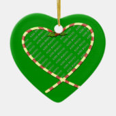 Candy Cane Heart je foto Keramisch Ornament (Voorkant)