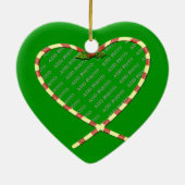 Candy Cane Heart je foto Keramisch Ornament (Achterkant)