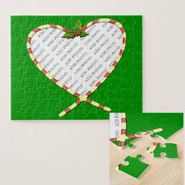 Candy Cane Heart je foto Legpuzzel