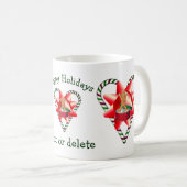 Candy Cane Heart Kerstfeestdag, speciaal gepersona Koffiemok (Voorkant rechts)