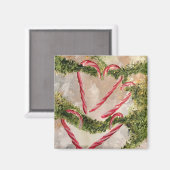 Candy Cane Heart Magnet (Voorkant / Achterkant)