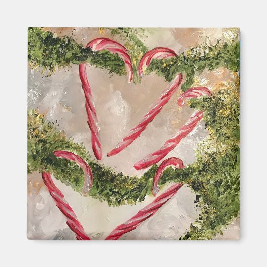 Candy Cane Heart Magnet (Voorkant)