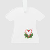 Candy Cane Heart Merry Kerstmis Naam Jaar Ornament (achterkant)