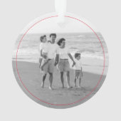 Candy Cane Heart Merry Kerstnaam Jaar Foto Ornament (achterkant)