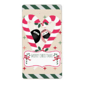 Candy Cane Heart Mr & Mrs Egg Cadeau Labels (Voorkant)