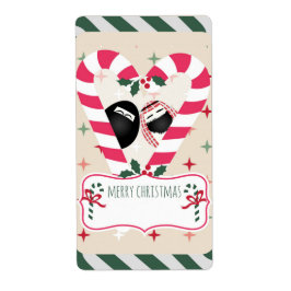 Candy Cane Heart Mr & Mrs Egg Cadeau Labels