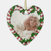 Candy Cane Heart Photo Ornament (Rechts)