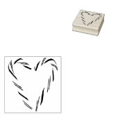 Candy Cane Heart Rubberstempel (Gestempeld)