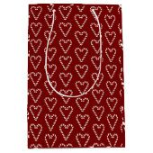 Candy Cane Heart Shape Merry Christmas Medium Cadeauzakje (Voorkant)