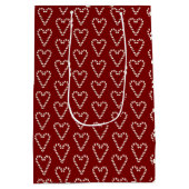 Candy Cane Heart Shape Merry Christmas Medium Cadeauzakje (Achterkant)