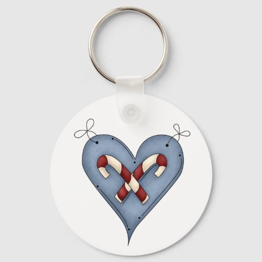 Candy Cane Heart Sleutelhanger (Voorkant)