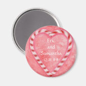 Candy Cane Heart Sparen de datum trouwmagneten Magneet (Voorkant / Achterkant)