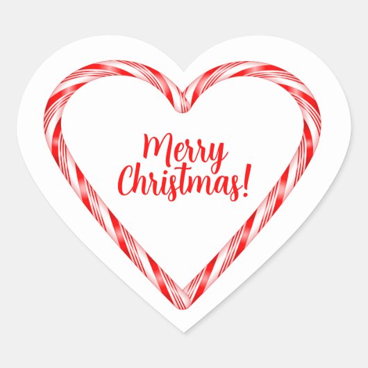 Candy Cane Heart Sticker (Voorkant)