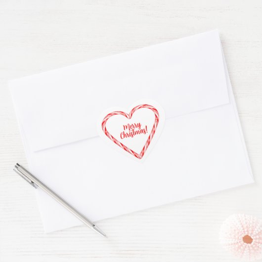 Candy Cane Heart Sticker (Envelop)