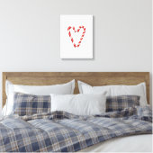 Candy Cane Heart Sweet Christmas Holiday Canvas Afdruk (Insitu (Slaapkamer))