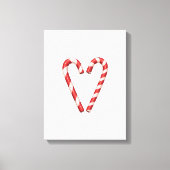 Candy Cane Heart Sweet Christmas Holiday  Canvas Afdruk (Voorkant)