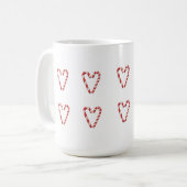 Candy Cane Heart Sweet Christmas Holiday Koffiemok (Voorkant links)