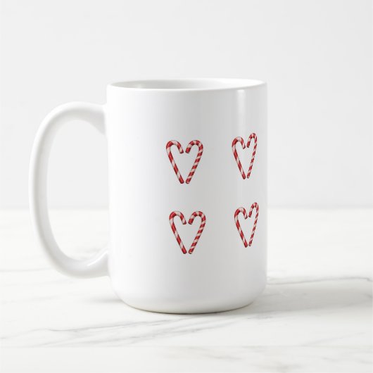 Candy Cane Heart Sweet Christmas Holiday Koffiemok (Links)