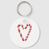 Candy Cane Heart Sweet Christmas Holiday Sleutelhanger (Achterkant)